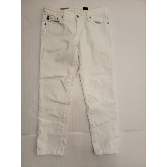 Adriano Goldschmied Jeans Womens Sz 28 The Stilt Roll Up Cigarette Stretch White - Picture 2 of 10